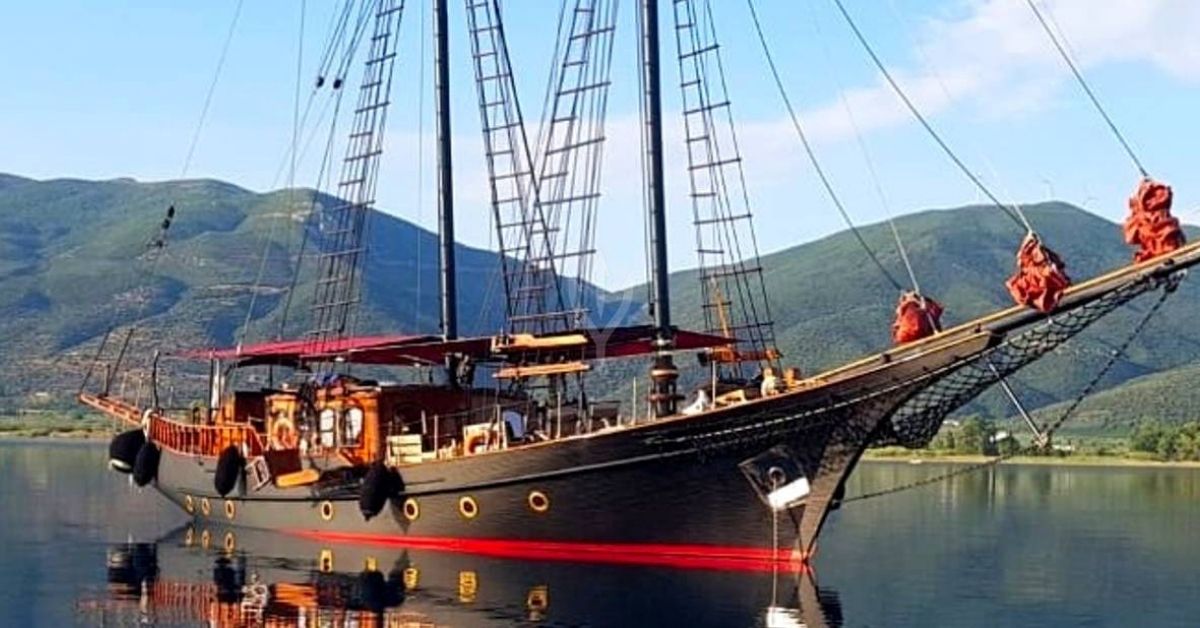 Ultra-luxury pirate-themed yacht party sailing in the Cyclades near Mykonos